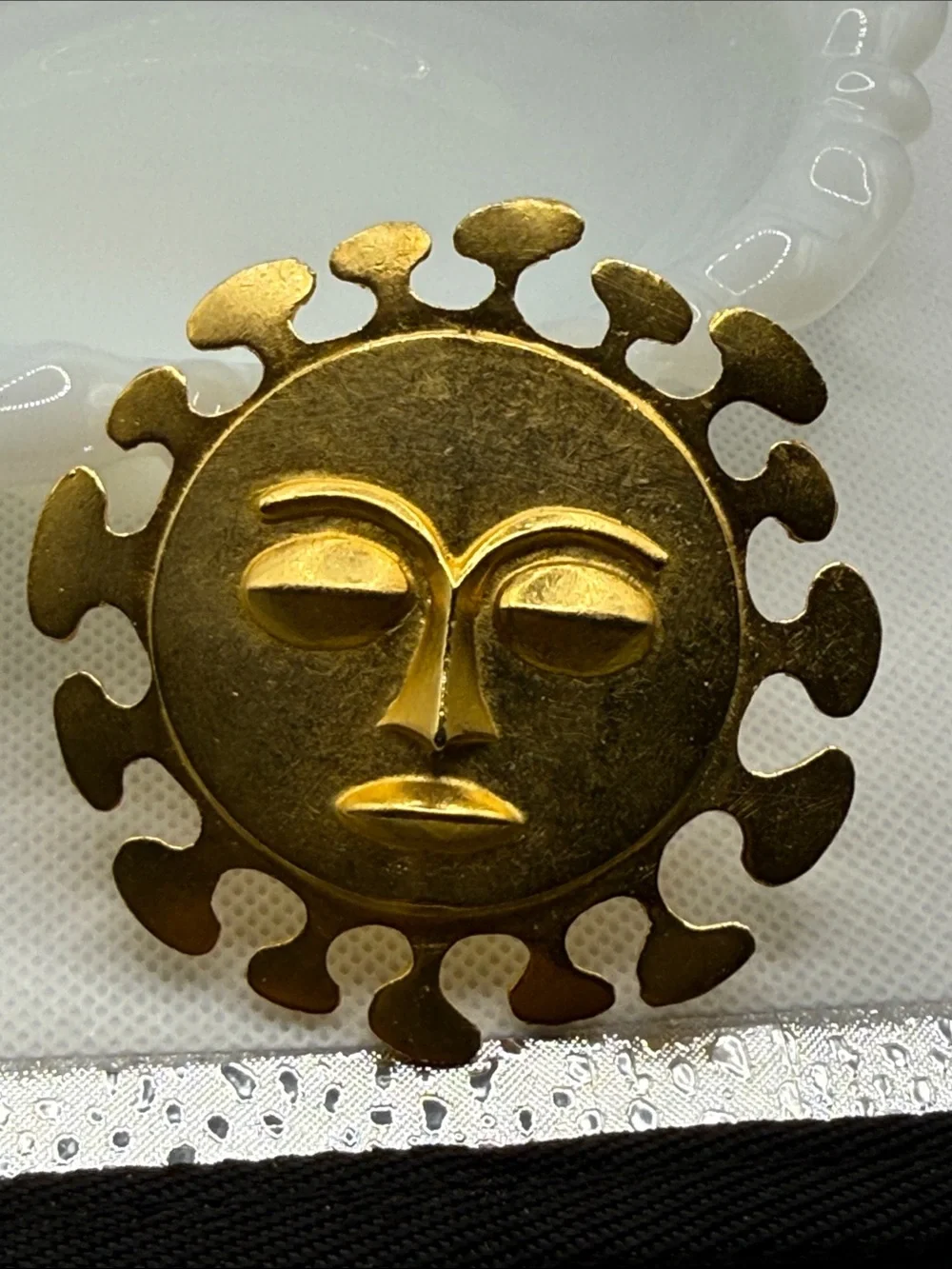 Vintage unsigned Maxine Denker huge celestial sun brooch pin pendant Nordstrom